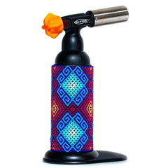 Lit Torches - Blue & Crimson Fade Huichol Beadwork Blazer Big Shot