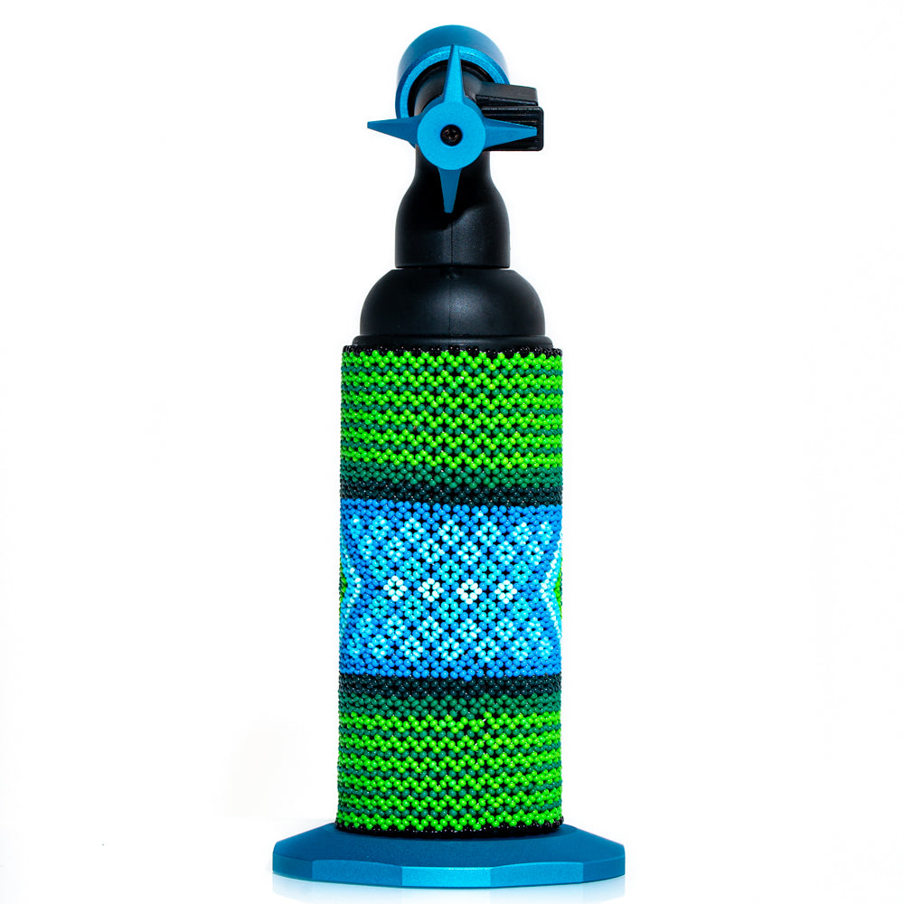 Lit Torches - Blue & Green Huichol Beadwork w/ Scope & Stack Blazer Big Shot