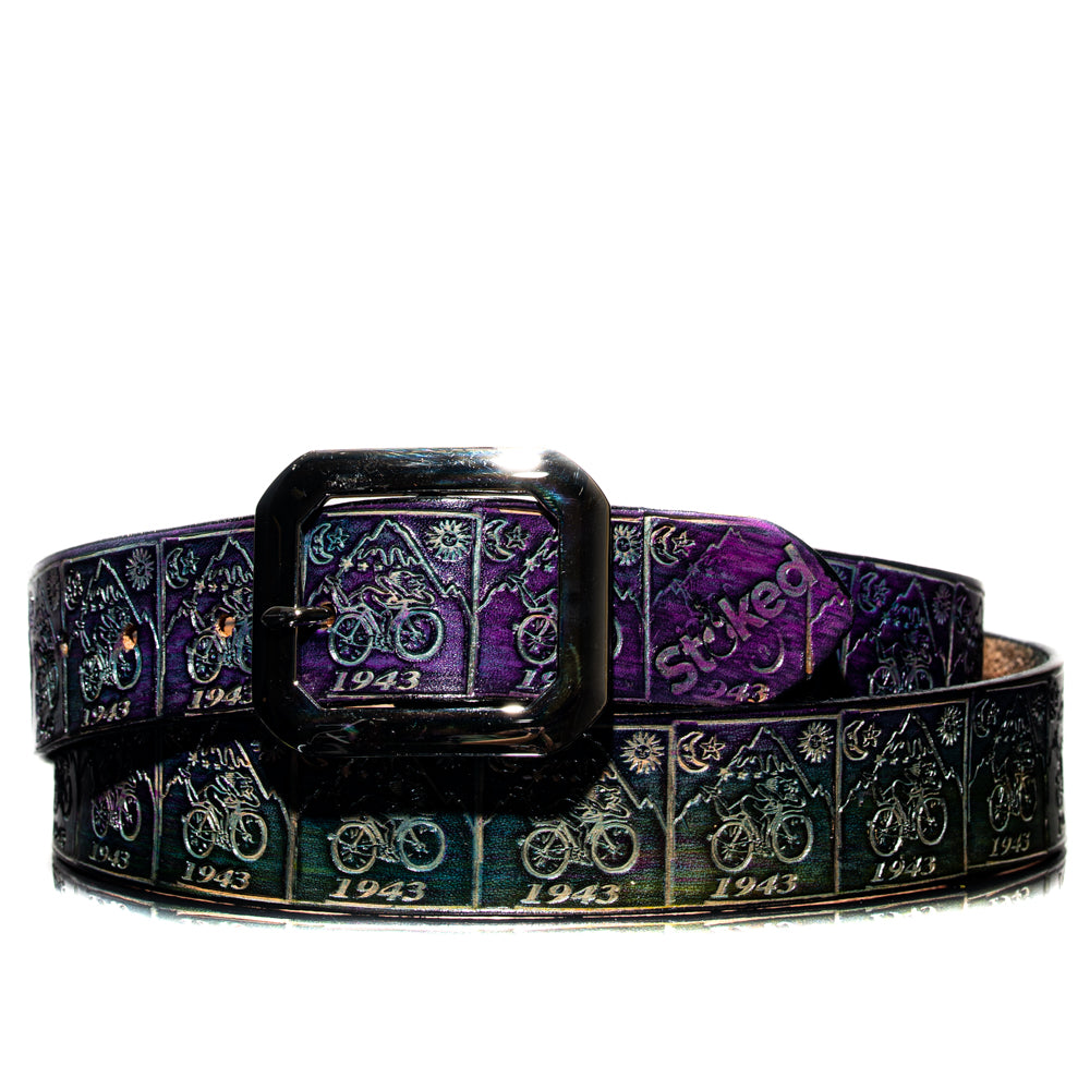 Lost Sailor Leather - Teal Bicycle Day Belt 42/44