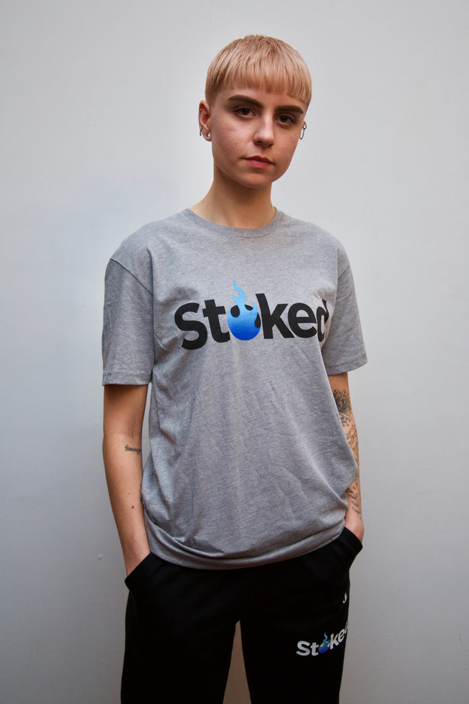 Stoked Provisions - Camiseta gris jaspeado oscuro