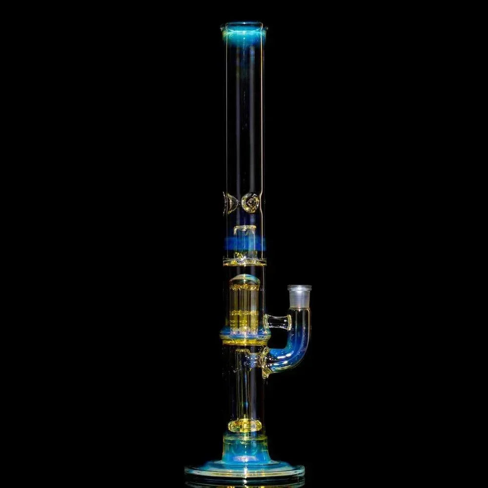 Mr. E - Fume Double Perc Flower Tube  w/ Slide