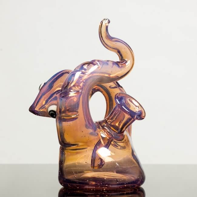 Product shot of glass nano snake made by Niko Cray in aphrodisiac 