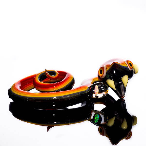 product shot of fire snake dry pipe made by niko cray with opal