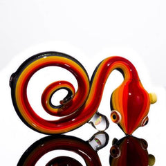 top product shot of fire snake dry pipe made by niko cray with opal