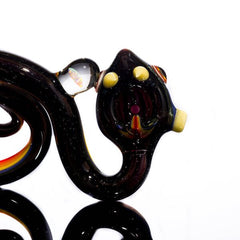 teeth shot of fire snake dry pipe made by niko cray with opal