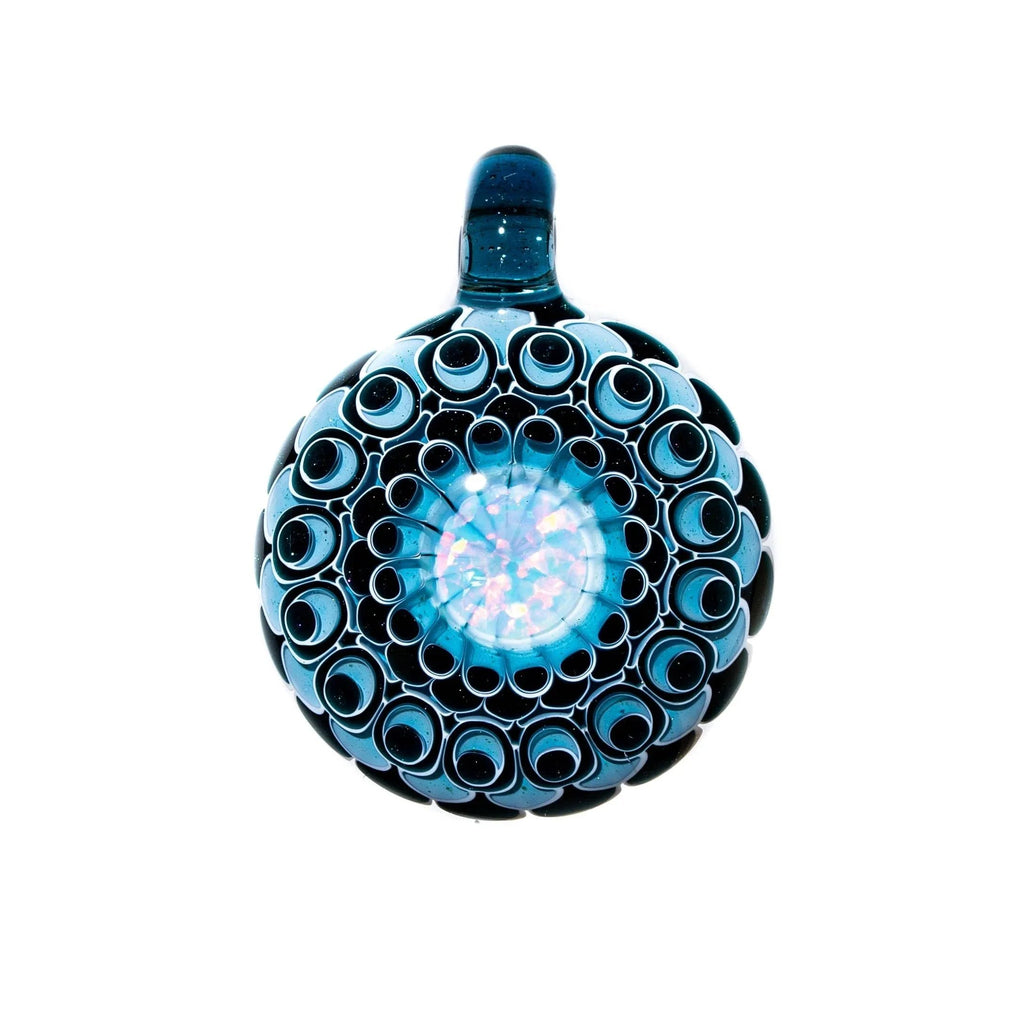 Olour Glass - Blue Fantasy Mandala 10mm Opal Pendant