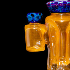 Vidrio Rycrafted - Reciclador morado melocotón y doble ámbar