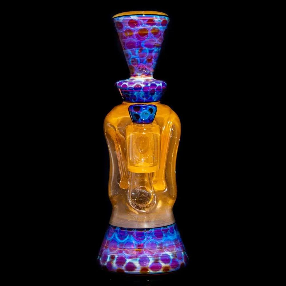 Rycrafted Glass - Peach & Double Amber Purple Recycler