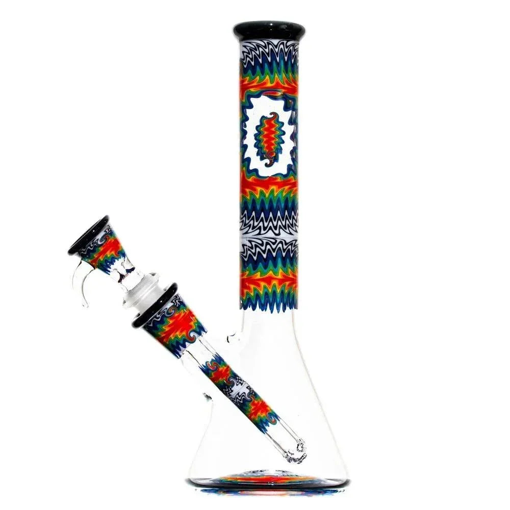 Stevie P - Black & White Rainbow Fade Linework Mini Beaker