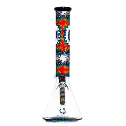 Stevie P - Black & White Rainbow Fade Linework Mini Beaker