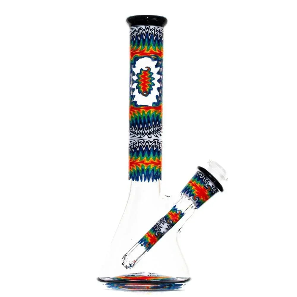 Stevie P - Black & White Rainbow Fade Linework Mini Beaker