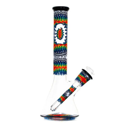 Stevie P - Black & White Rainbow Fade Linework Mini Beaker
