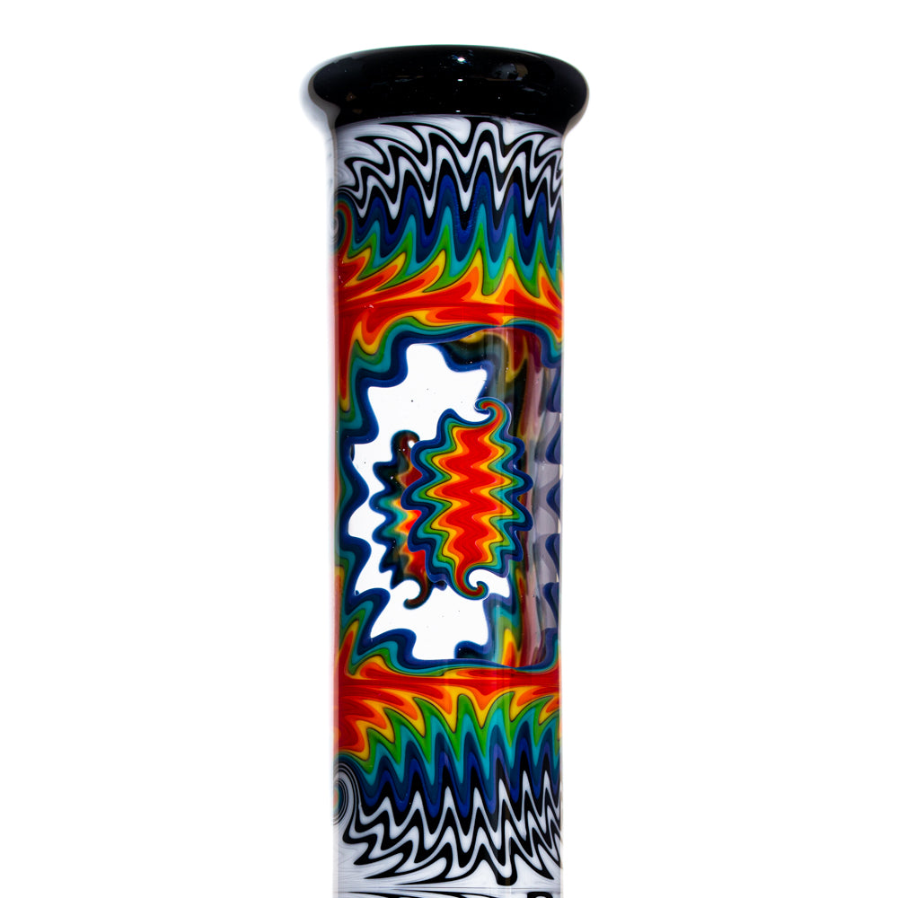 Stevie P - Black & White Rainbow Fade Linework Mini Beaker