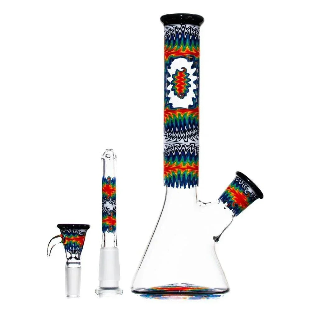 Stevie P - Black & White Rainbow Fade Linework Mini Beaker