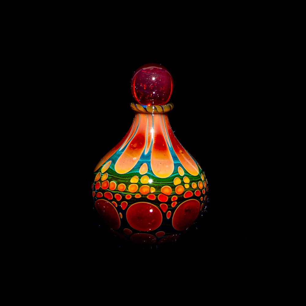 Suellen Fowler - Green & Red Coral Mini Hobnail Perfume  Bottle 14