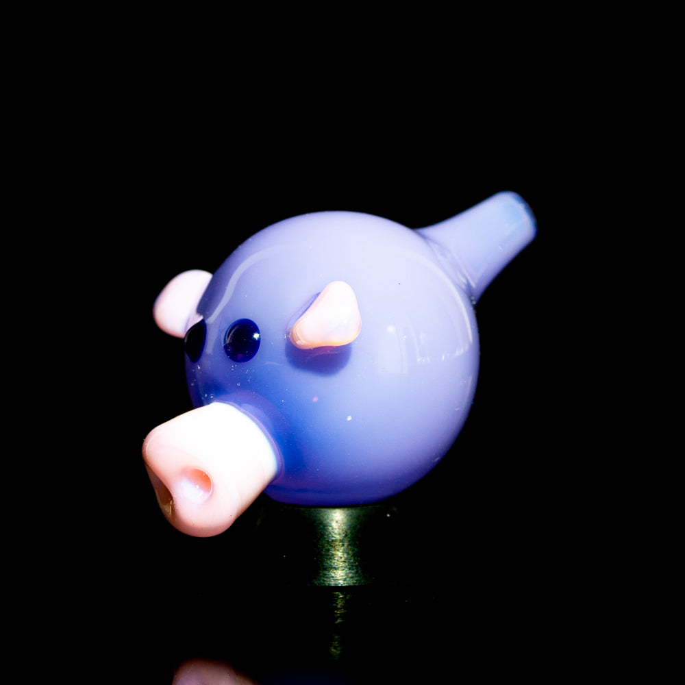 Sugar Mattys - Milky Purple Piggy w/ Pink Ears 25mm Bubble Cap