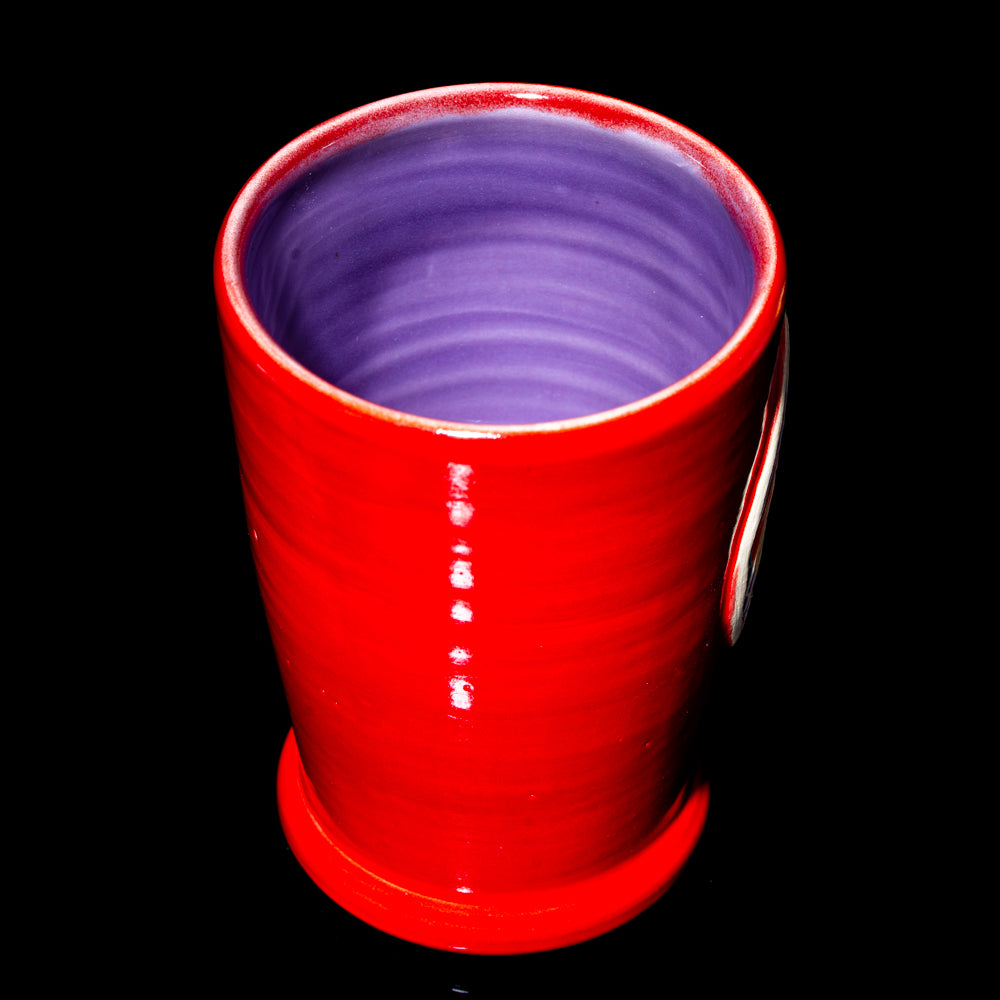 Surya Art Studio - Vaso de cerámica Eusheen Filla rojo/lavanda