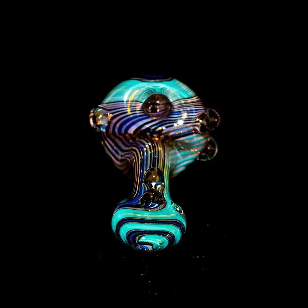 Torcher Glass - Blue & Aqua Linework Layback Sherlock