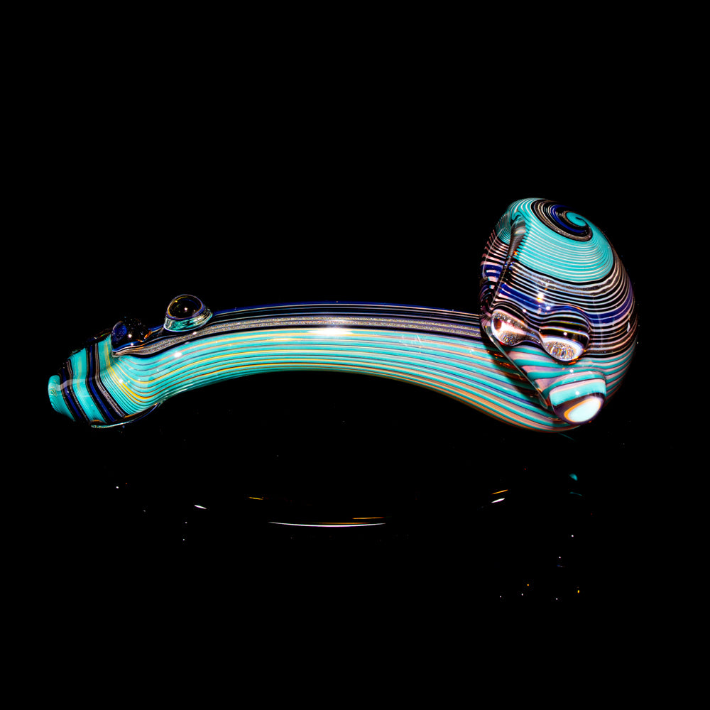 Torcher Glass - Blue & Aqua Linework Layback Sherlock