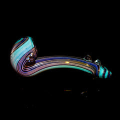 Torcher Glass - Blue & Aqua Linework Layback Sherlock