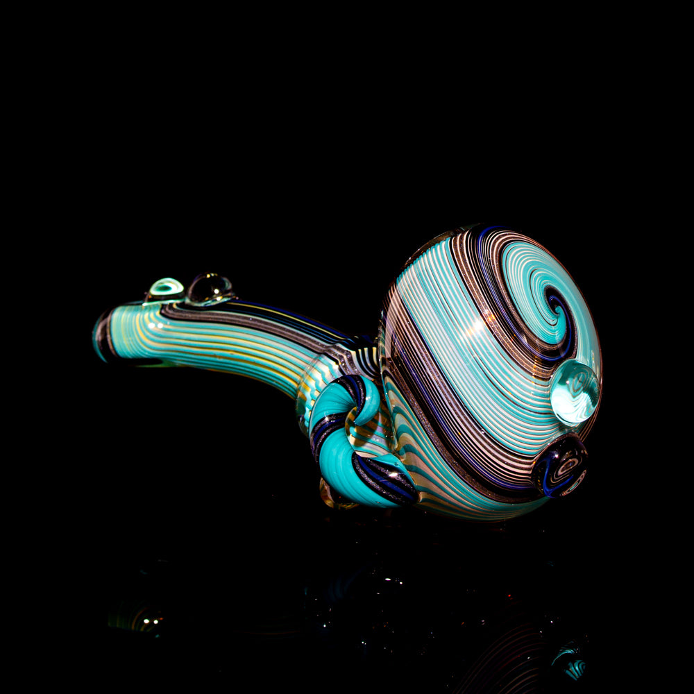 Torcher Glass - Blue & Aqua Linework Sherlock
