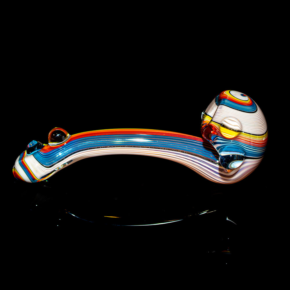 Torcher Glass - White Rainbow Linework Layback Sherlock