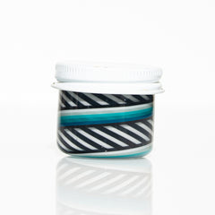 Zek Glass - Baller Jar de doble capa con líneas desteñidas en negro, blanco y azul