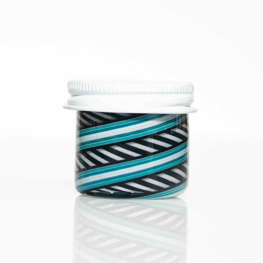 Zek Glass - Double Layer Black, White & Blue Linework Baller Jar