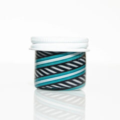 Zek Glass - Tarro Baller Linework de doble capa en negro, blanco y azul