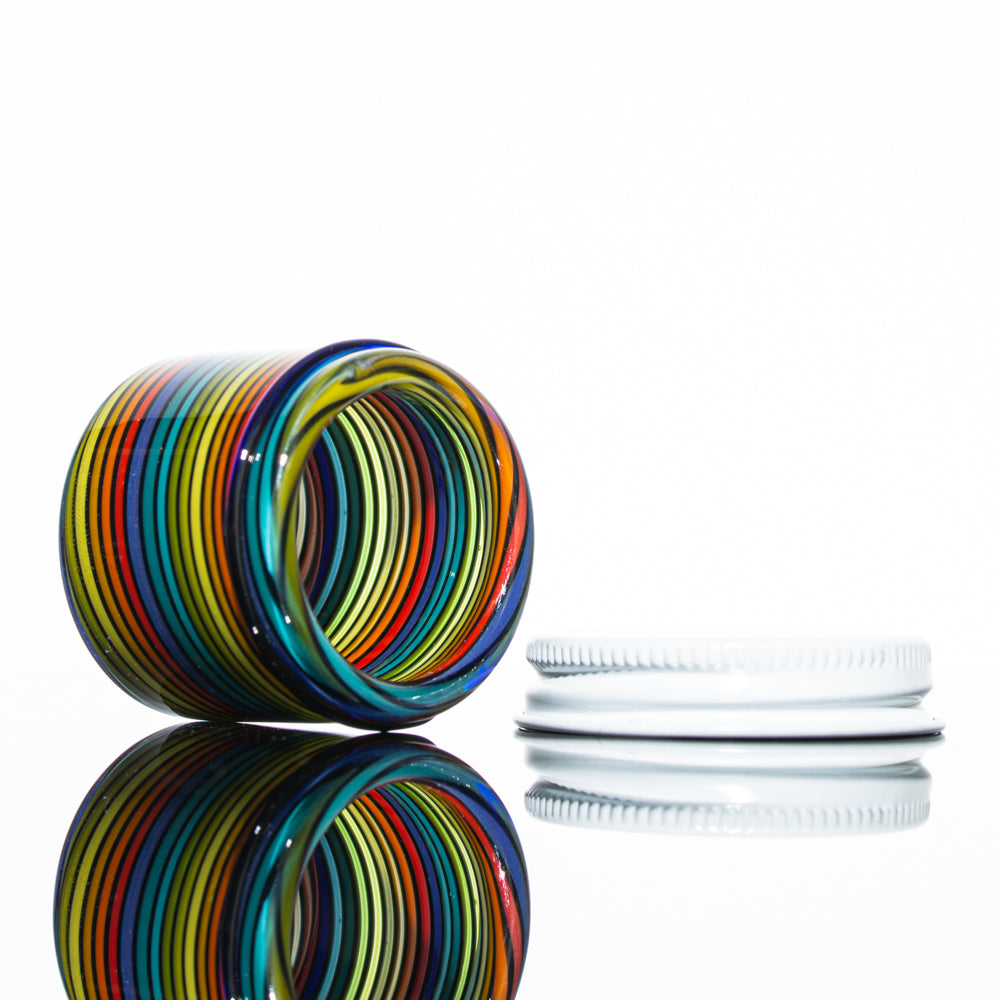 Zek Glass - Tarro Baller con líneas arcoíris