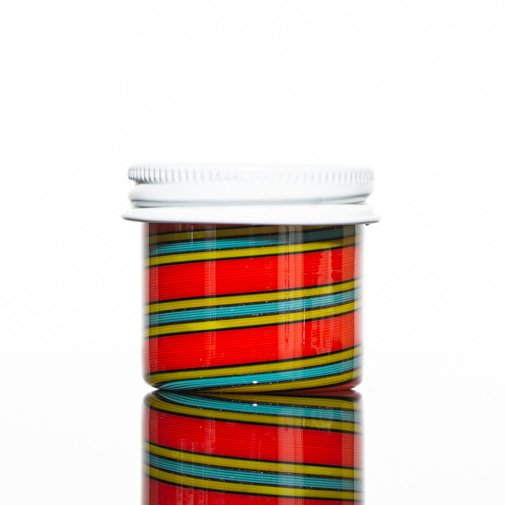 Zek Glass - Red & Chartreuse Linework Baller Jar