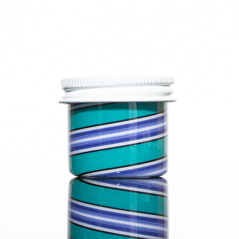 Zek Glass - Teal & Purple Linework Baller Jar