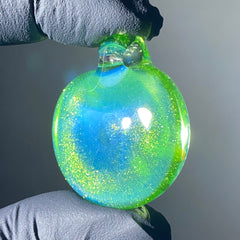 Florin Glass - Colgante Libélula Polvo de Estrellas Verde