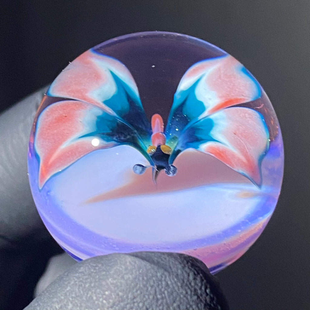 Florin Glass - Medium Blossom Butterfly Marble