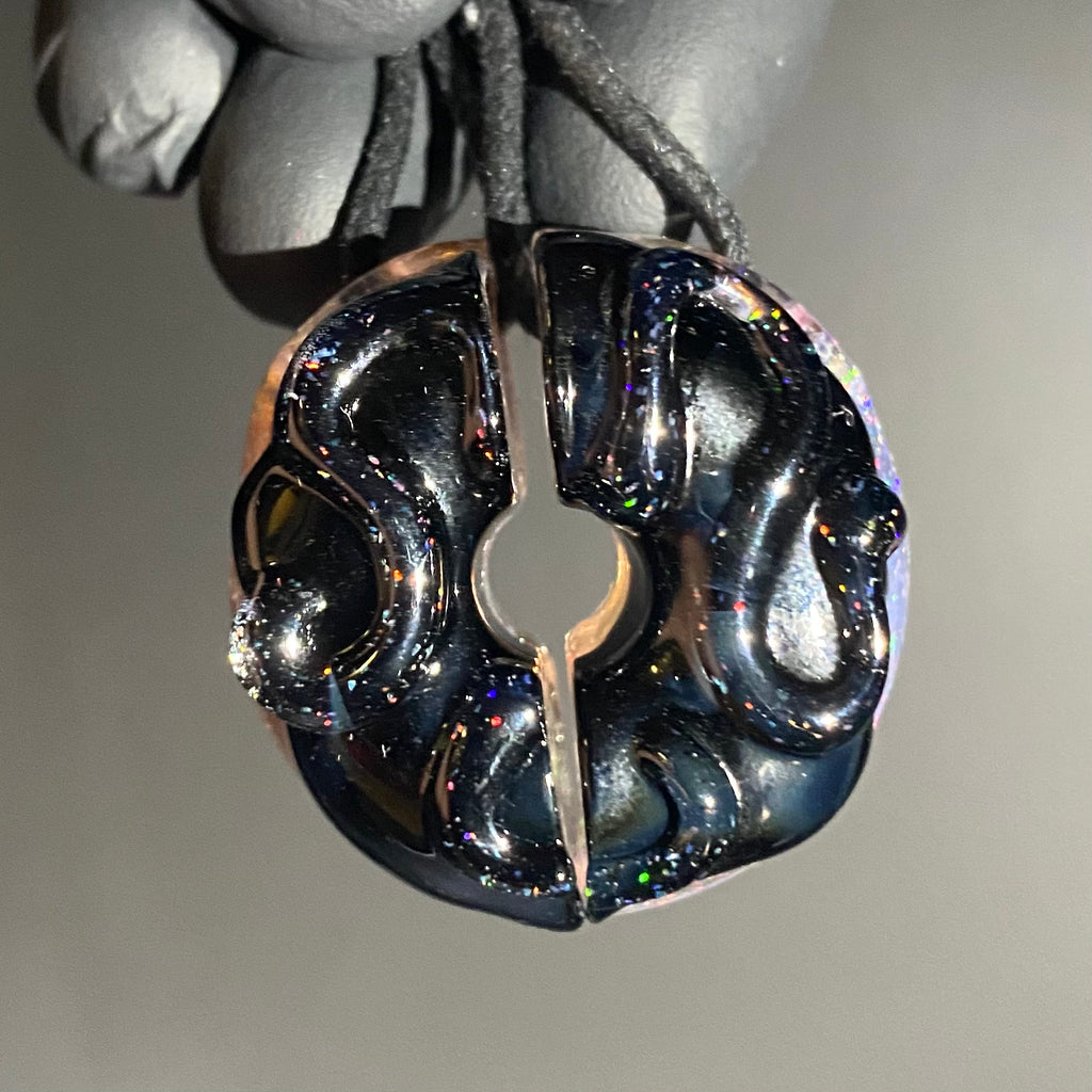 KGB "Glazed" - Crushed Opal Donut Pendant For Two