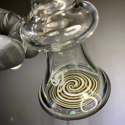 OJ Flame - Green Slyme & Unobtainum Linework 16" Beaker w/ Ash Catcher