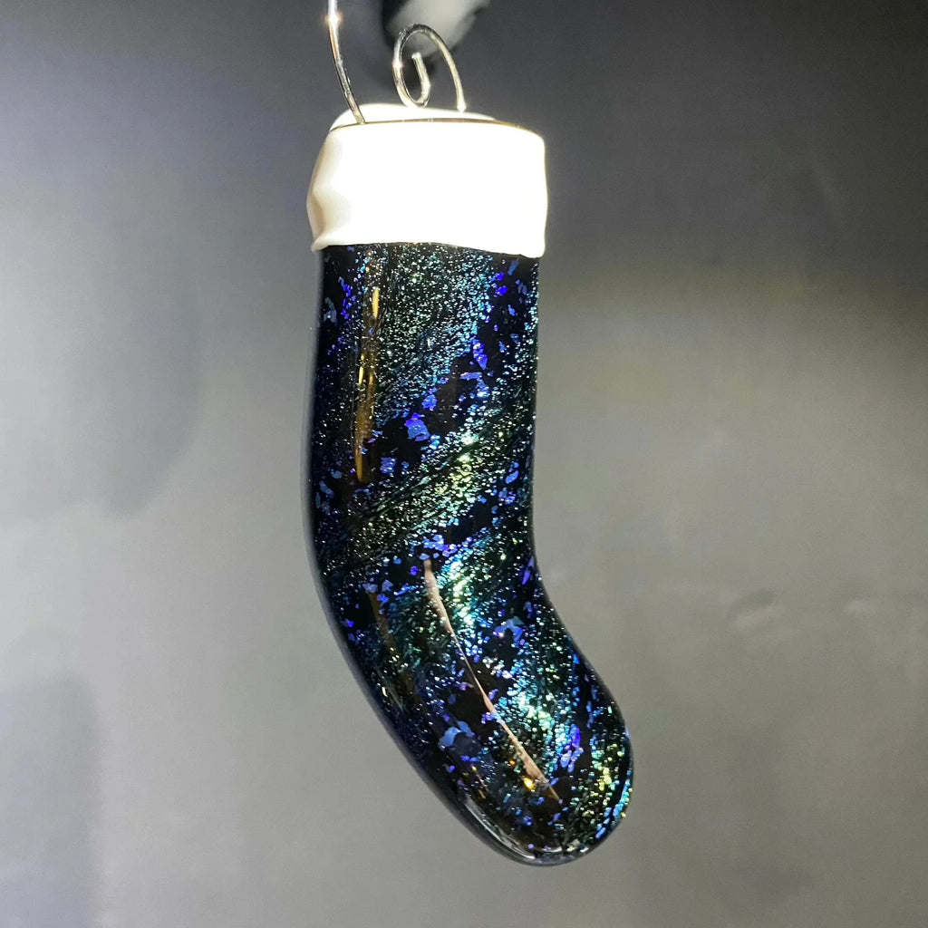 Holiday Ornament Collection: Future Glassworks - Black Dichro Stocking