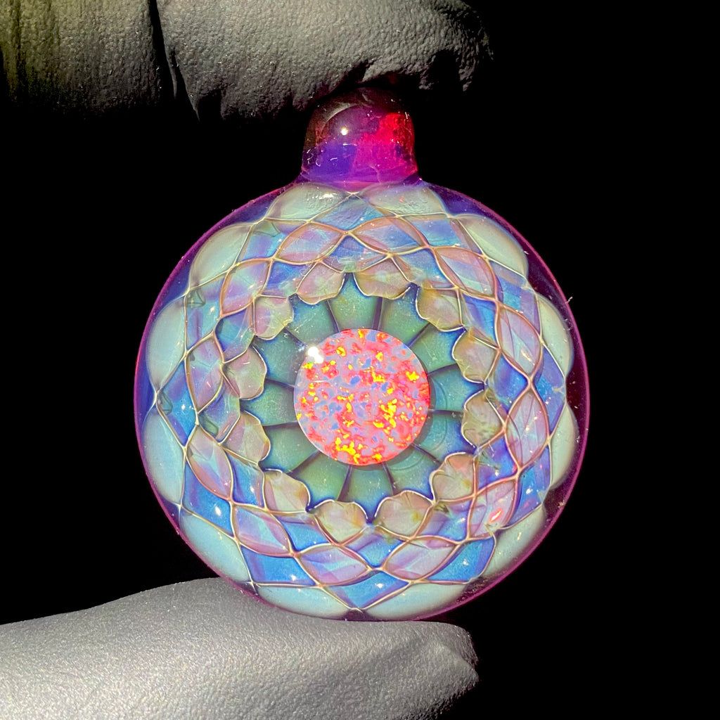 Rellek Glass - Purple Dotbox Opal Pendant