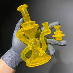 Blob Glass - Sunport Recycler w/ Matching Spinner Cap