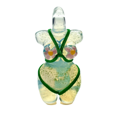 Glass By Ariel - Grassy Garden Goddess Torso Pendant