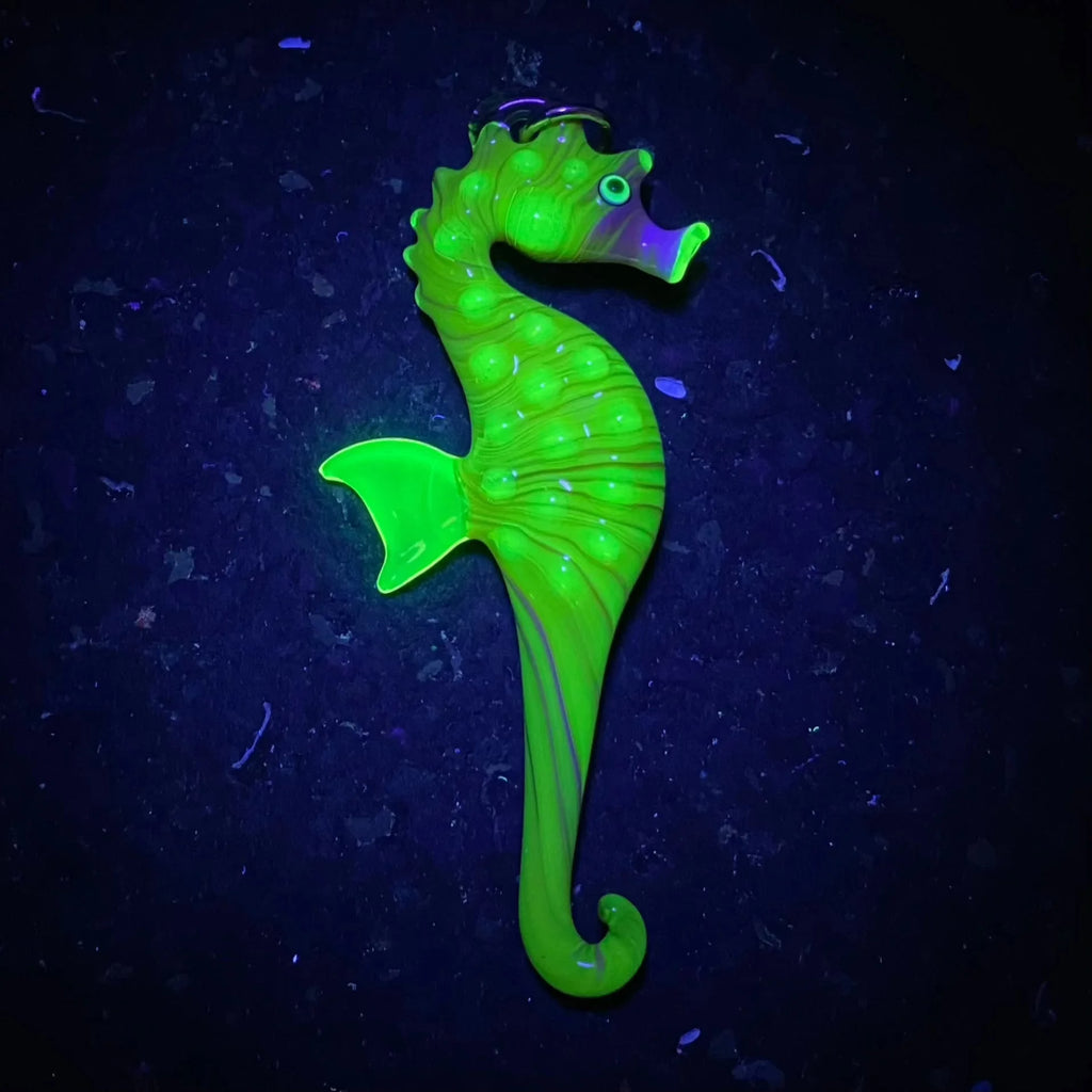 2022 Ornament Drop: Florin Glass - Gold Fume and Citrine Seahorse