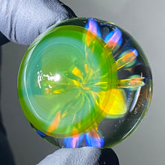 Florin Glass - Medium Citrine Spider Marble