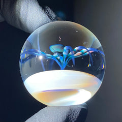 Florin Glass - Mármol araña mediano secreto blanco y óxido