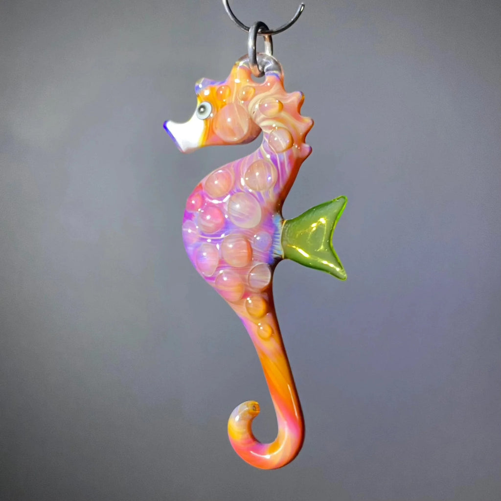 2022 Ornament Drop: Florin Glass - Amber Purple Seahorse