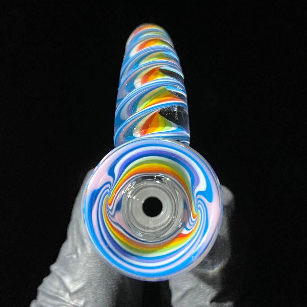 Pho Sco - Diapositiva con cuernos de 14 mm con líneas de arcoíris azules