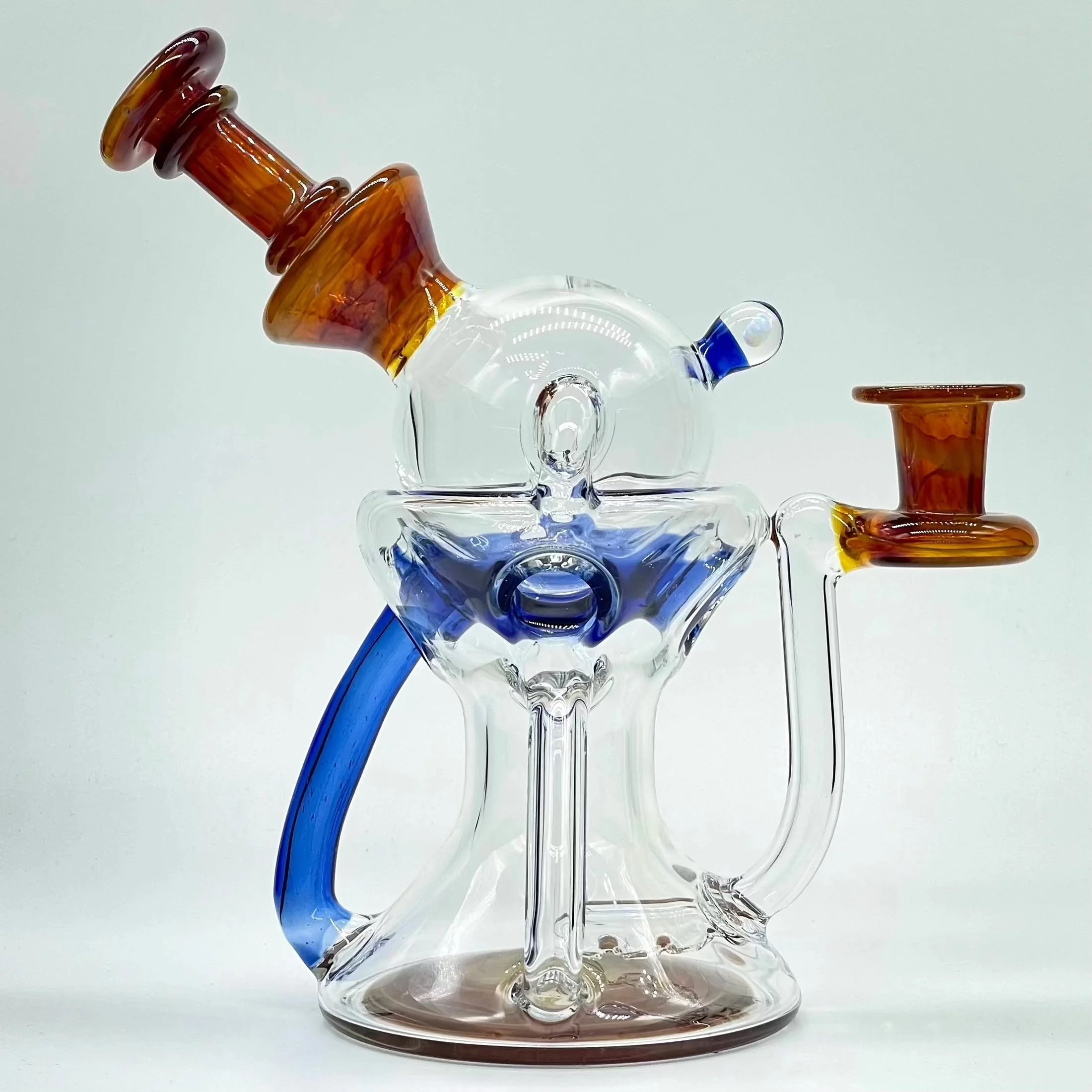 Lid Glass - Light Cobalt & Amber Purple Lidcycler
