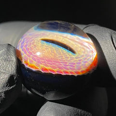 Mike Mason - Amber Purple Dragon Eye Top Marble