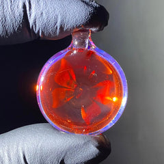 Florin Glass - Orange and Unobtainium Butterfly Pendant