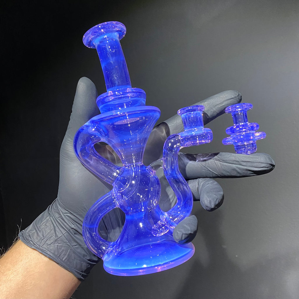 Blob Glass - Aftermoon Recycler w/ Matching Spinner Cap