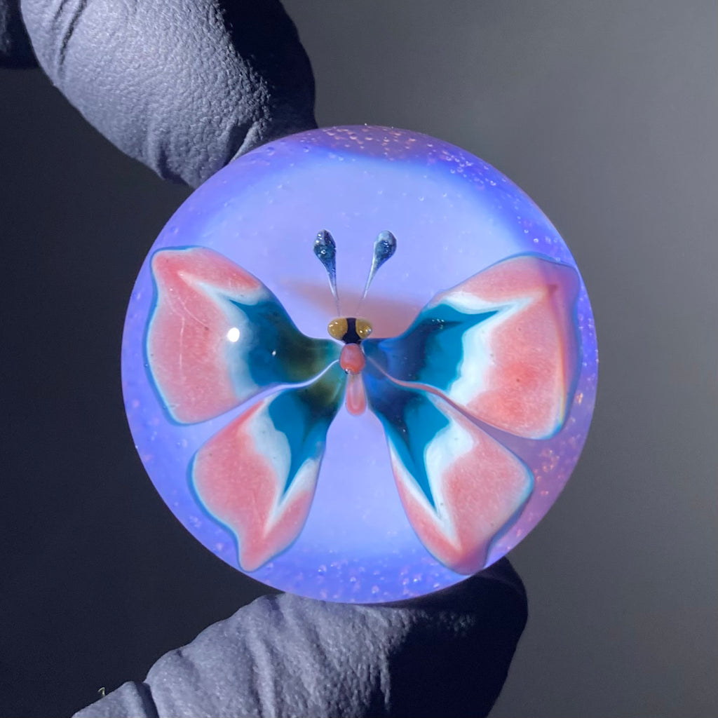 Florin Glass - Medium Blossom Butterfly Marble